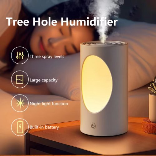 Image of 600ml Portable Aroma Diffuser With Colorful LED Lights Battery Rechargeable Wireless Air Humidifier For Bedroom Office