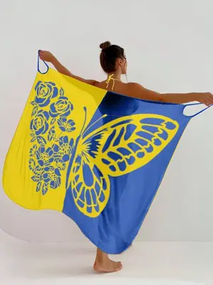 Image de Robe de Plage Sexy à Imprimé Papillon - Tunique Élégante 2024