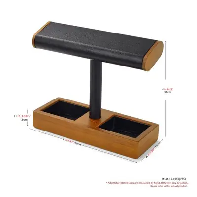 Image de oirlv organisateur de bijoux en bois présentoir de montre collier bracelet bagues support de rangement support de barre en t accessoires de vitrine