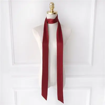 Image de Écharpe Longue & Étroite en Mousseline de Soie - Rouge