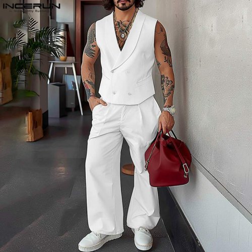 Afbeelding van Stijlvolle Heren Set: Vest & Broek – Streetwear Look 2024