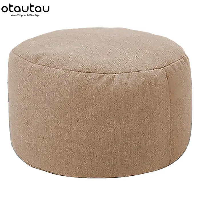 Image de Pouf Rond en Lin - Confort & Style pour Votre Salon
