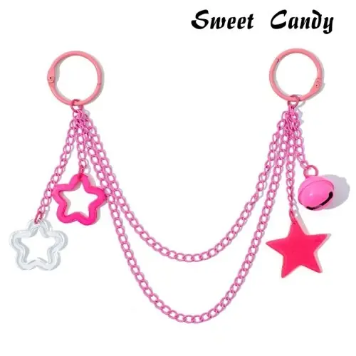 Image de Pendentif Étoile Acrylique Coloré pour Sac