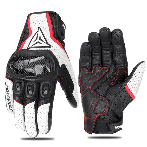 Image de Gants Moto Cuir & Carbone - Tactile, Imperméables, Ventilés