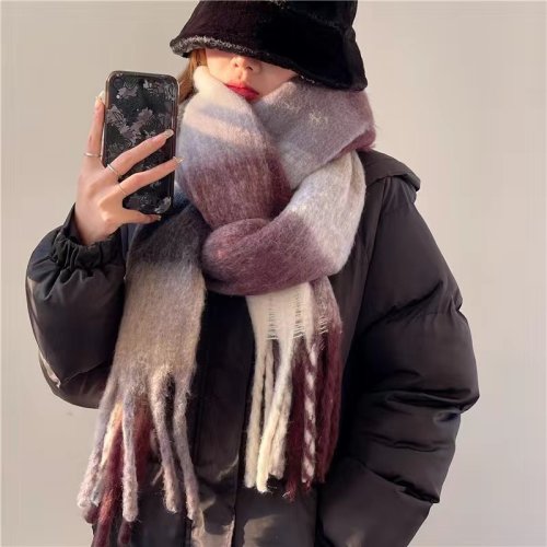 Immagine di Sciarpa Invernale Calda Donna in Cachemire – Stile Arcobaleno
