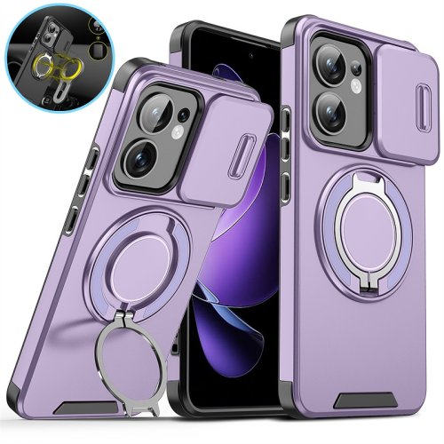 Image of Premium Shockproof Armor Case with Ring Holder and Camera Lens Protection for OPPO Reno 13F 5G & Reno 13F 4G – Durable Back Cover with Slide Design