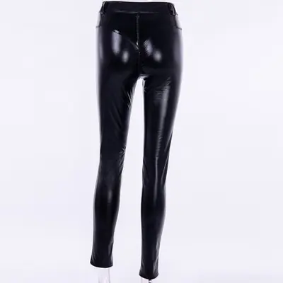 Image de Leggings Faux Cuir Taille Haute - Sculpte & Amincit