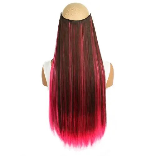 Image de Extensions de Cheveux Synthétiques 24 Pouces - Clip-in Longs & Naturels