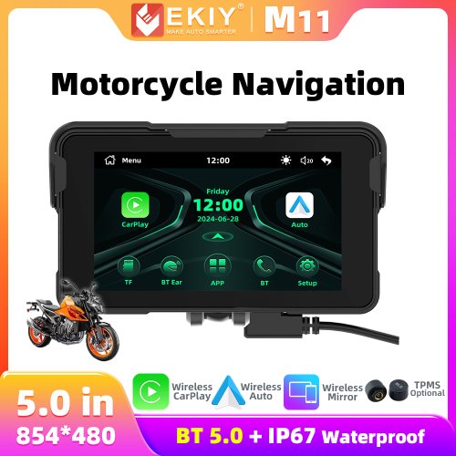 Imagen de Pantalla GPS para Motocicleta de 5 Pulgadas con CarPlay e Android Auto