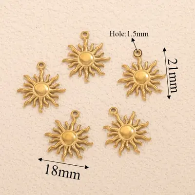 Image de Breloques Soleil Acier Inoxydable - DIY Bijoux