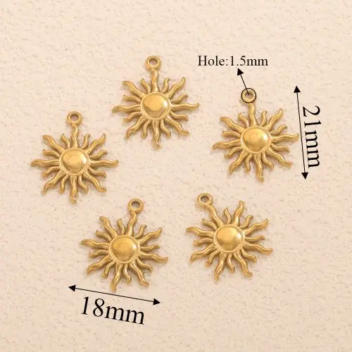 Image de Breloques Soleil Acier Inoxydable - DIY Bijoux