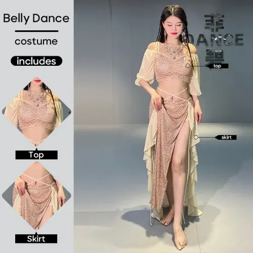 Image de Costume de Danse du Ventre Élégant - Tenue de Scène pour Femmes