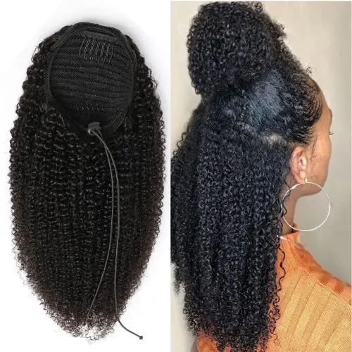 Image de Extensions cheveux afro bouclés Remy à clipser 100g
