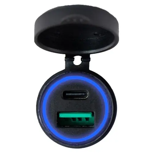Image de Chargeur USB Rapide pour Moto - Adaptateur DIN