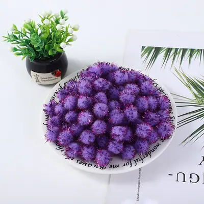 Image de Pompons Pailletés Multicolores - 100 pcs