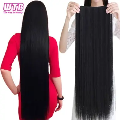 Image de Extensions de Cheveux Synthétiques 100 cm - Noir Naturel