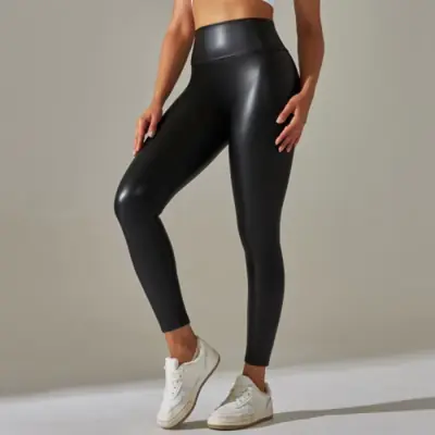 Leggings Faux Cuir Taille Haute - Style Sexy & Moulant
