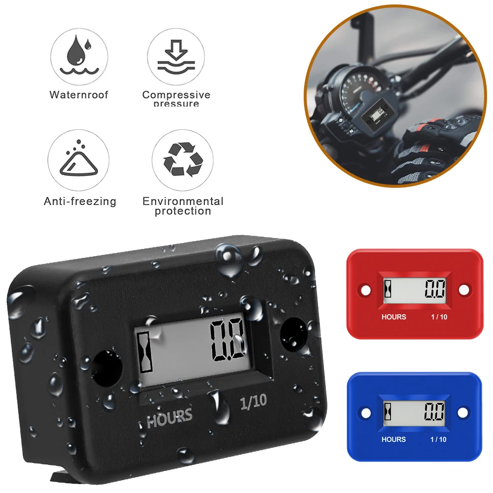 Image of Portable Digital Inductive Tach Hour Meter Gauge for Car, Boat, ATV, Motorcycle, Snowmobile, and Gasoline Engines – Precision Engine Monitoring Tool
