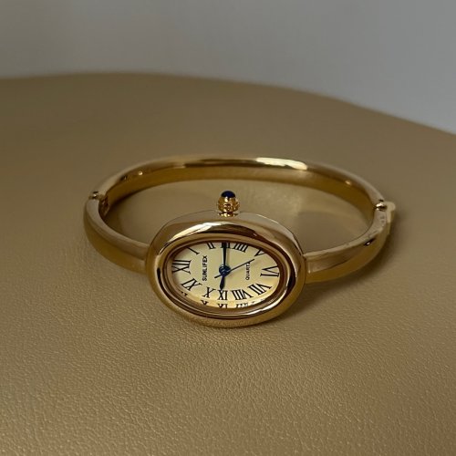 Imagen de Reloj de Pulsera para Mujer con Correa de Metal Redonda, Diseño de Lujo en Oro Rosa, Reloj Cuarzo Moderno y Elegante, Ideal como Regalo de Joyería