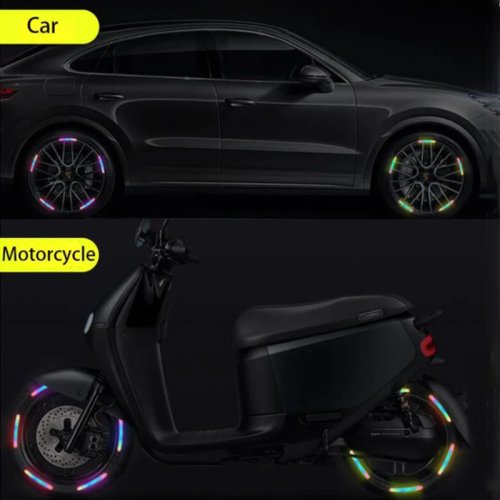 Image de Autocollants Réfléchissants 7 Couleurs pour Voiture, Moto & Vélo