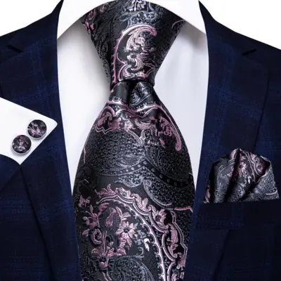Image de Cravate Homme Jaune Or Floral - Ensemble Élégant