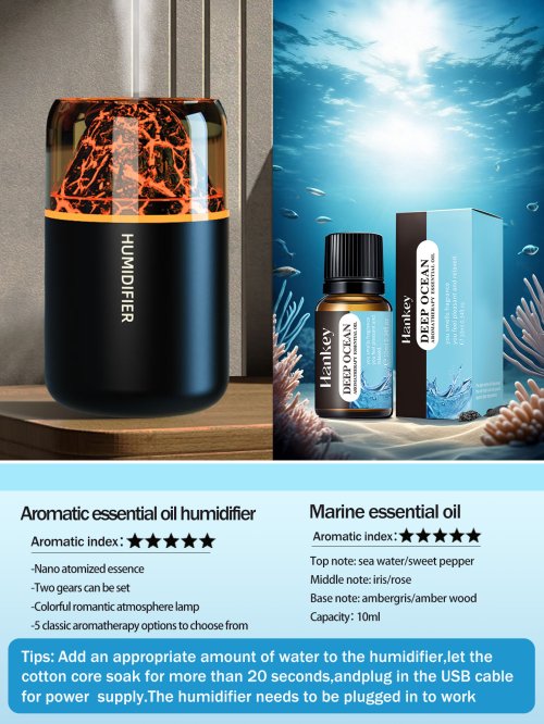 Immagine di Il diffusore per aromaterapia USB umidificatore con lampada colorata vulcanica simulata è adatto per...