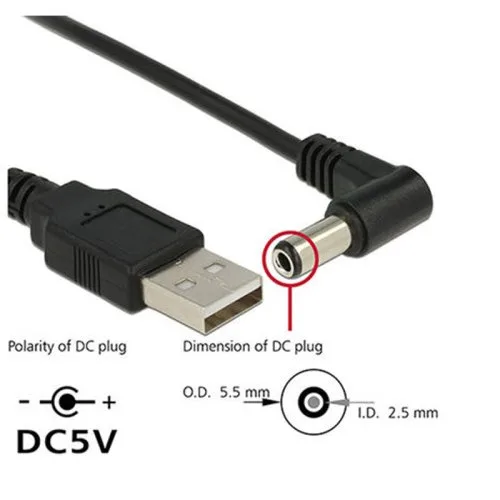 Conector DC acodado 2,5
