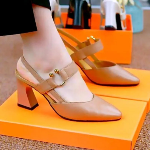 Bild von Cresfimix Zapatos De Mujer Frauen Süße Spitz Gelb Pu Leder Slip auf 5 cm High Heel Schuhe für Sommer büro Party A9168