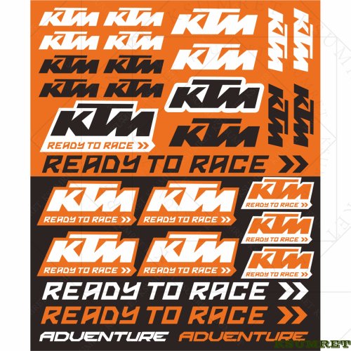 Afbeelding van KTM Duke Motorfiets Sticker Kit – Race-Ready Logo & Decoratieve Decals voor Volledige Styling