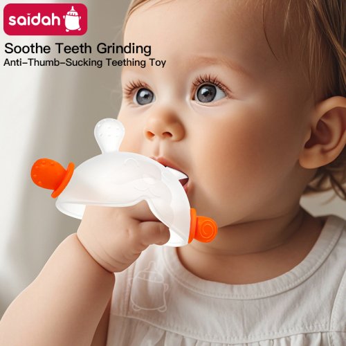 Image of Natural Soothing Bunny Teething Toy with Hidden Handle – Soft Silicone, Anti-Thumb Sucking Design for Babies & Toddlers