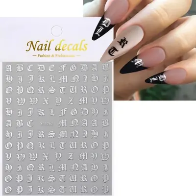 Image de Autocollants 3D Lettres Alphabet pour Ongles