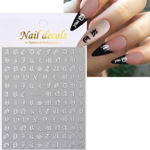 Image de Autocollants 3D Lettres Alphabet pour Ongles