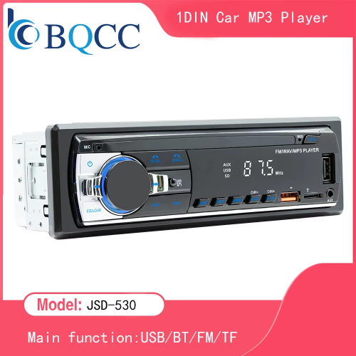 Zdjęcie Radio Samochodowe Stereo z Bluetooth i Odtwarzaczem MP3 JSD 530/520, 60Wx4, FM, USB, SD, Wejście AUX – Nowoczesny System Audio do Samochodu