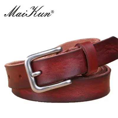 Image de Ceinture Fine en Cuir Véritable - Élégance & Confort