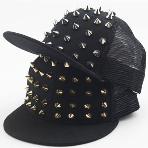 Imagen de Gorra Snapback con Remaches para Hombres y Mujeres, Estilo Punk Rock y Hip Hop, Gorra Plana con Tachuelas, Diseño Y2K, Ideal para Exteriores