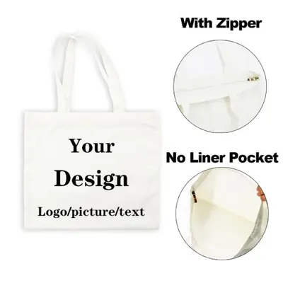 Image de Sac Fourre-Tout Personnalisable en Toile de Coton