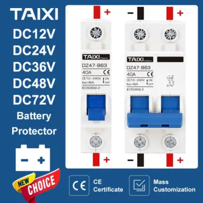 Image de Protecteur de batterie DC 12V-72V - Disjoncteur Mini MCB