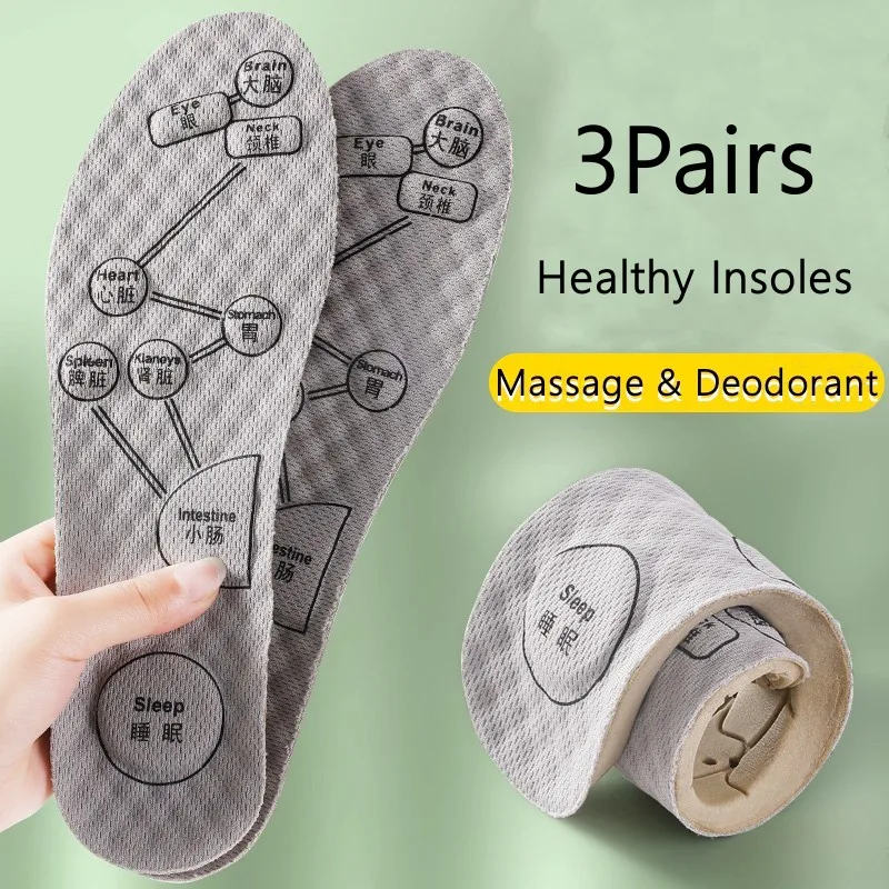 Imagen de Plantillas Naturales con Propiedades Desodorantes y Terapéuticas para Zapatos, con Soporte de Arco y Masaje de Acupuntura para Aliviar la Fascitis Plantar en Hombres y Mujeres