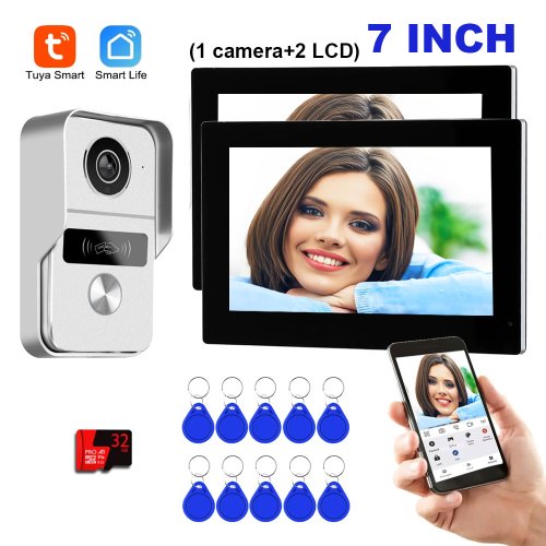 Image de Interphone Vidéo 7 Pouces avec Caméra HD et RFID