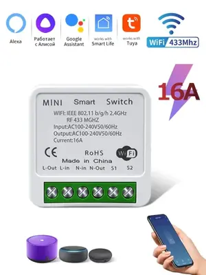 Image de Mini Commutateur Intelligent WiFi Tuya - Contrôle à Distance & Voix