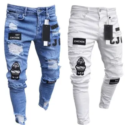 Image de Jeans Skinny Déchirés pour Motardes - Style Rock & Élégant
