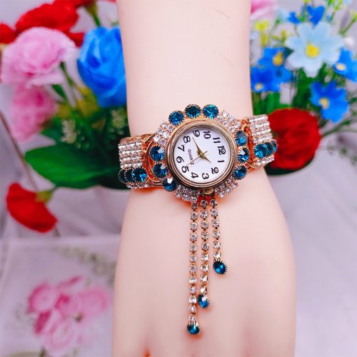 Imagen de Reloj de moda para mujer con diamantes brillantes, reloj de marca de lujo para mujer, pulsera informal para mujer, relojes de cristal, reloj femenino