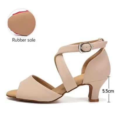 Image de Chaussures de Danse Latine Femme & Fille - Daim & Semelle Caoutchouc
