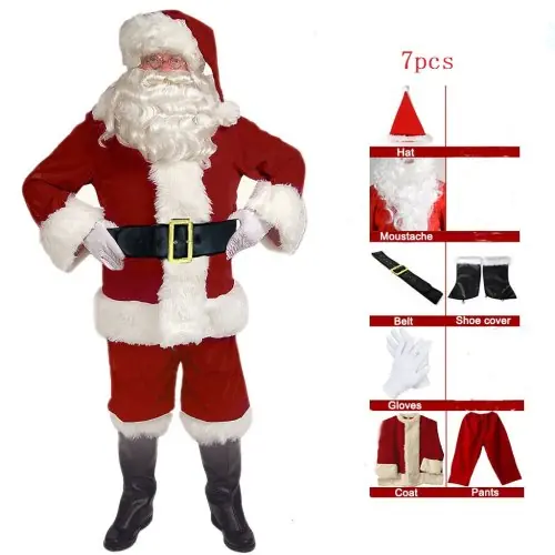 Image de Costume Père Noël Adulte - 7 Pièces