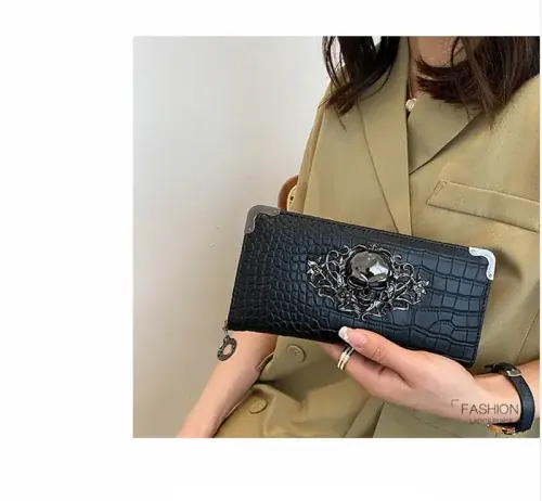 Image de Portefeuille Punk Crâne Unisexe en Simili-Cuir
