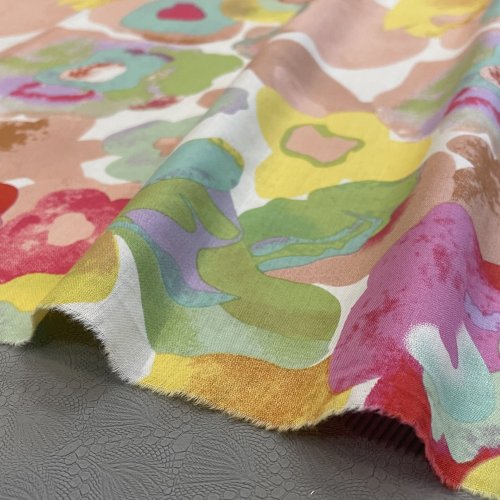 Imagen de Tela de Algodón con Graffiti Acuarela para Vestidos Infantiles