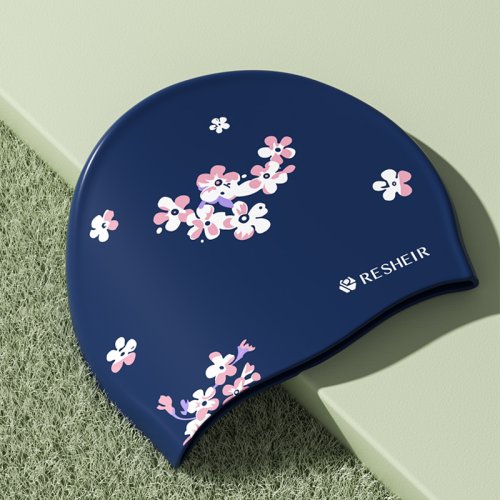 Afbeelding van Waterdichte Siliconen Badmuts voor Vrouwen – Hoge Elastische en Comfortabele Zwembadpet met Modieuze Bedrukking