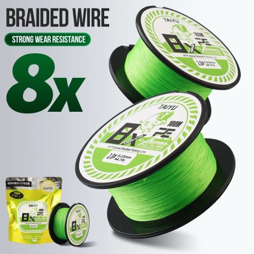 Image of Taiyu 8-Strand 100m PE Braided Fishing Line 32lb to 72lb – Premium Japanese-Durable Multifilament Super Smooth Carp Fishing Line for Professional Anglers