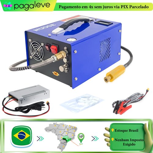 Imagen de Compresor de Aire PCP Nuoge 300 Bar 4500 PSI con Válvula Antidetonante para Cilindros de Buceo - 110V/220V