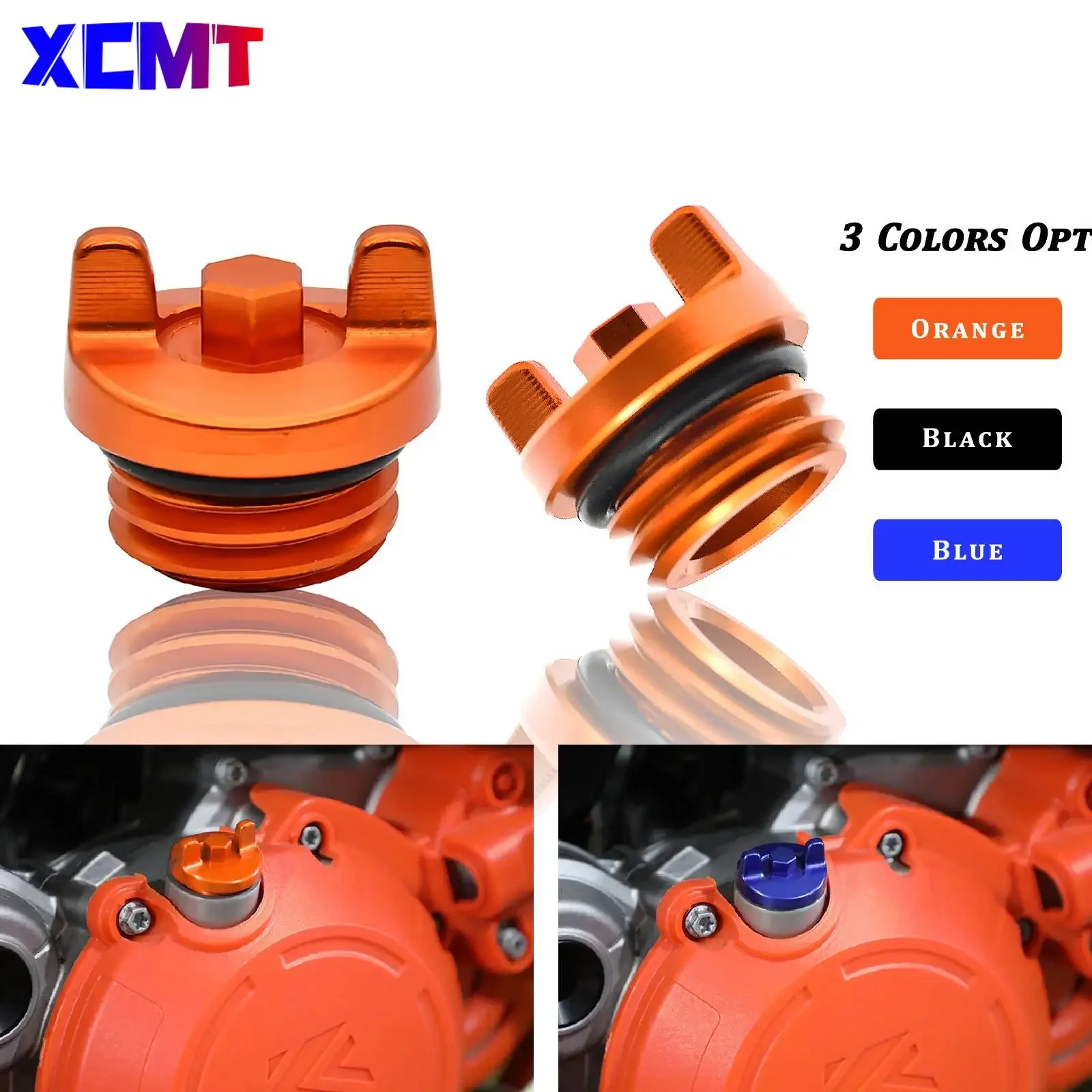 Immagine di Tappo di Riempimento Olio e Tappo di Copertura per Motociclette KTM 125, 250, 300, 530 XC, XCF, XCW, XCF-W, XC-W, SEI GIORNI, MXC, MXC-G, SX, SXF, 690, 790 - Accessorio Originale per Moto Off-Road